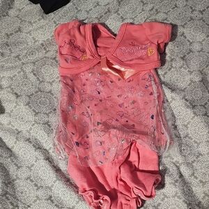 Pink Baby Dress with Tulle Overlay